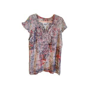 Anthropologie Love Kyla Multicolored‎ Hand Embroidered Dress Size S